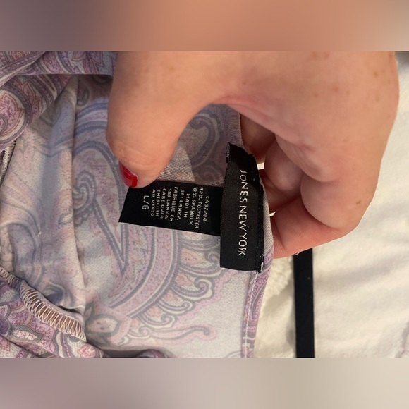 Jones New York Lilac Paisley Dress Size Large - Picture 3 of 6